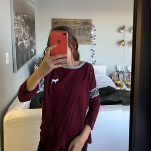 Maroon Pink 3/4 sleeve shirt